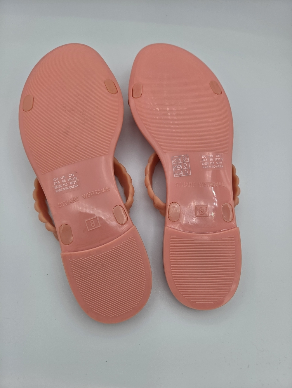 Stuart Weitzman Braida Sawyer Braided Jelly‎ Sandals Peach Women's Size 8 - Picture 4 of 6